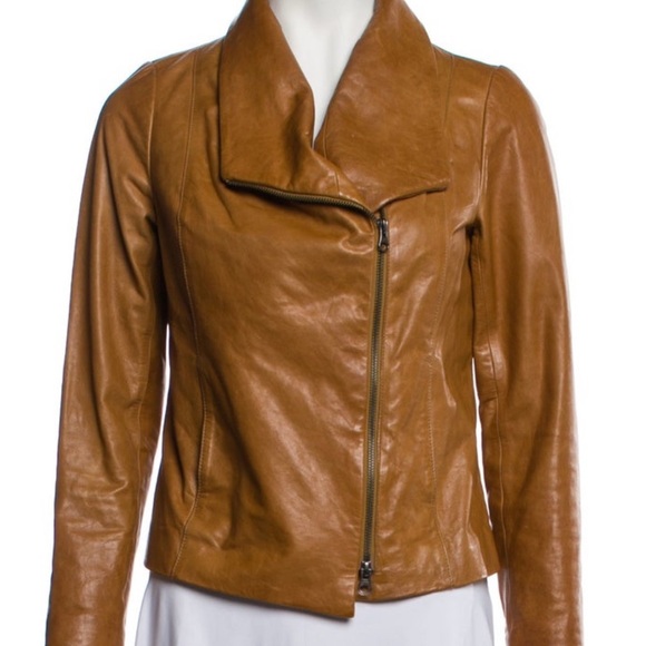 Vince Women's Brown Leather Jacket - Picture 1 of 10